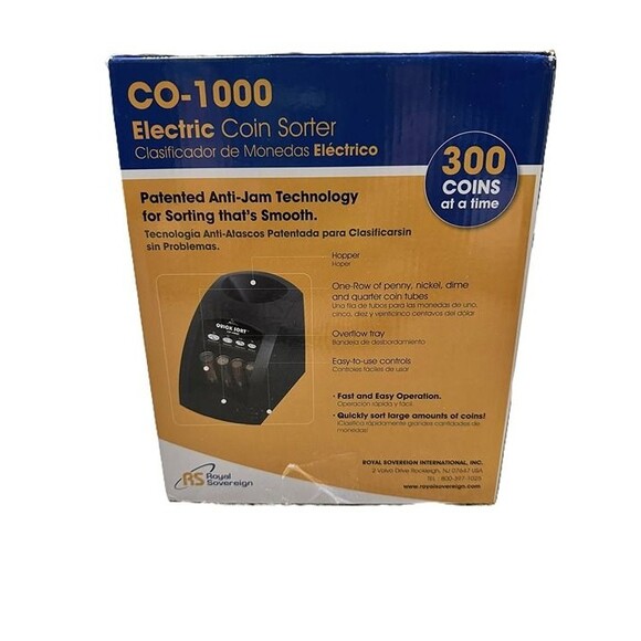 Royal Sovereign CO-1000 Electric Coin Sorter – Fast Automatic Coin Counter - Picture 1 of 5